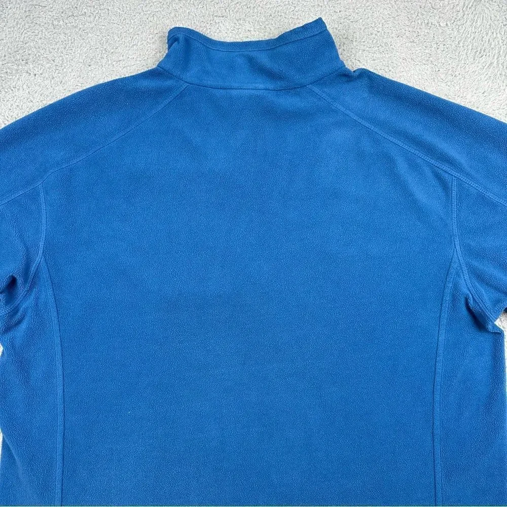 LL Bean Fleece Sweatshirt Mens Large Blue 1/4‎ Zip Pocket Outdoor Hiking Camp